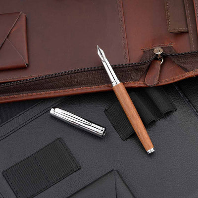 Horner | Legno | Fountain Pen | Rosewood Chrome - penpencilink