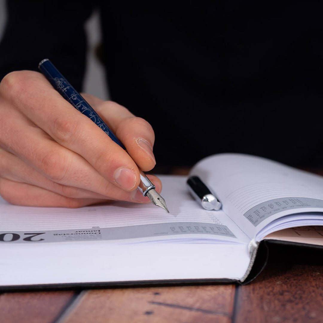 Horner | Terra | Fountain Pen | Blue Chrome - penpencilink