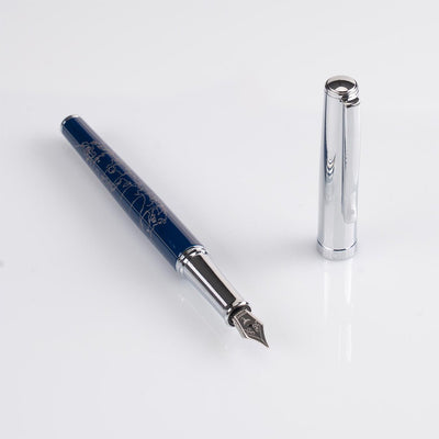 Horner | Terra | Fountain Pen | Blue Chrome - penpencilink