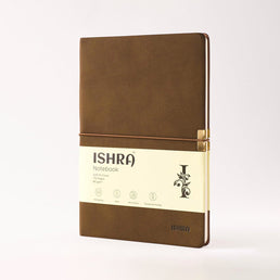 ISHRA A5 Size Ruled Notebook | Ideal Note Book Journal Diary for Work Office Writing Journaling Note Taking Travel | Brown Soft Cover| 172 Pages | 80gsm | Fountain Pen Friendly Paper