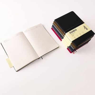 ISHRA A5 Size Ruled Notebook | Ideal Note Book Journal Diary for Work Office Writing Journaling Note Taking Travel | Dark Grey Soft Cover| 172 Pages | 80gsm | Fountain Pen Friendly Paper - penpencilink