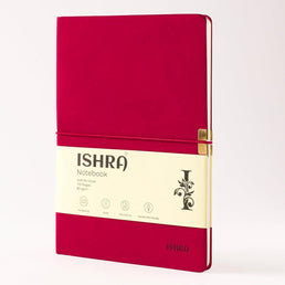 ISHRA A5 Size Ruled Notebook | Ideal Note Book Journal Diary for Work Office Writing Journaling Note Taking Travel | Red Soft Cover| 172 Pages | 80gsm | Fountain Pen Friendly Paper