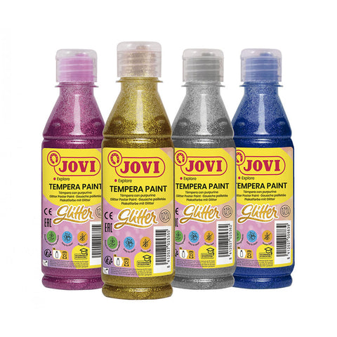 Jovi | Poster Paint | Liquid 250ml Glitter | Cyan Blue
