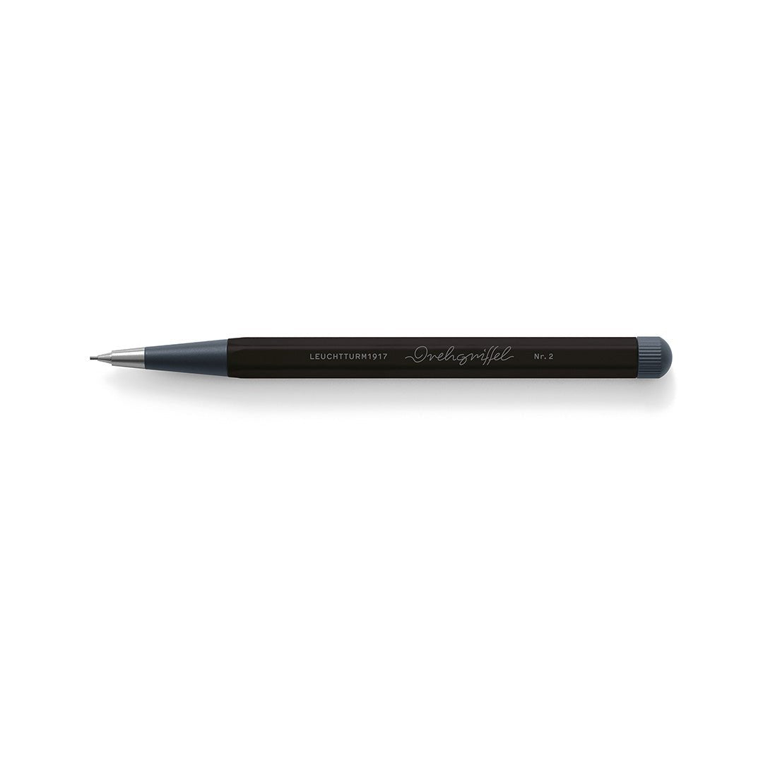 LEUCHTTURM1917 0.7mm Mechanical Clutch Pencil | Graphite HB Lead | Drehgriffel No. 2 | Black| Twist Mechanism - penpencilink