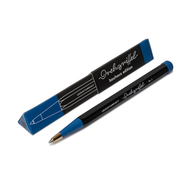 LEUCHTTURM1917 Ball Point Pen with Royal Blue Ink | Bauhaus Edition | Black/Royal Blue