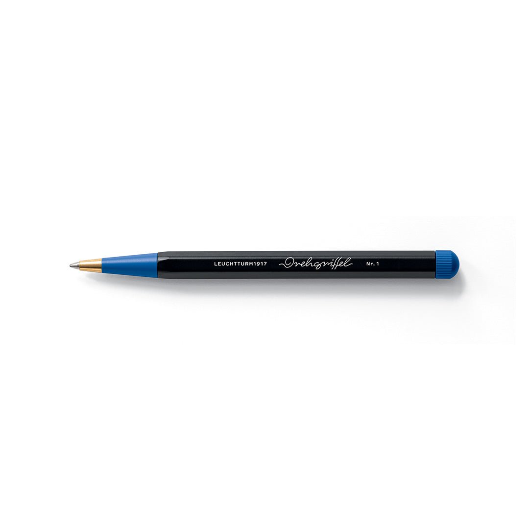 LEUCHTTURM1917 Ball Point Pen with Royal Blue Ink | Bauhaus Edition | Drehgriffel No. 1 | Black/Royal Blue | Twist Mechanism - penpencilink