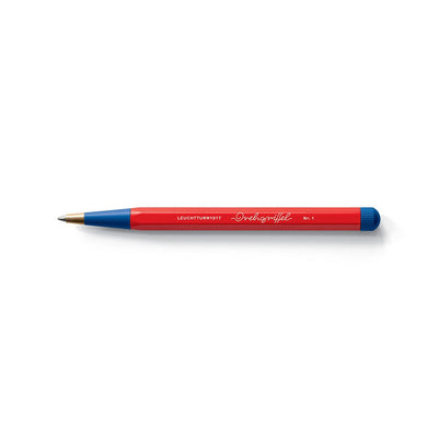 LEUCHTTURM1917 Ball Point Pen with Royal Blue Ink | Bauhaus Edition | Drehgriffel No. 1 | Red/Royal Blue | Twist Mechanism - penpencilink