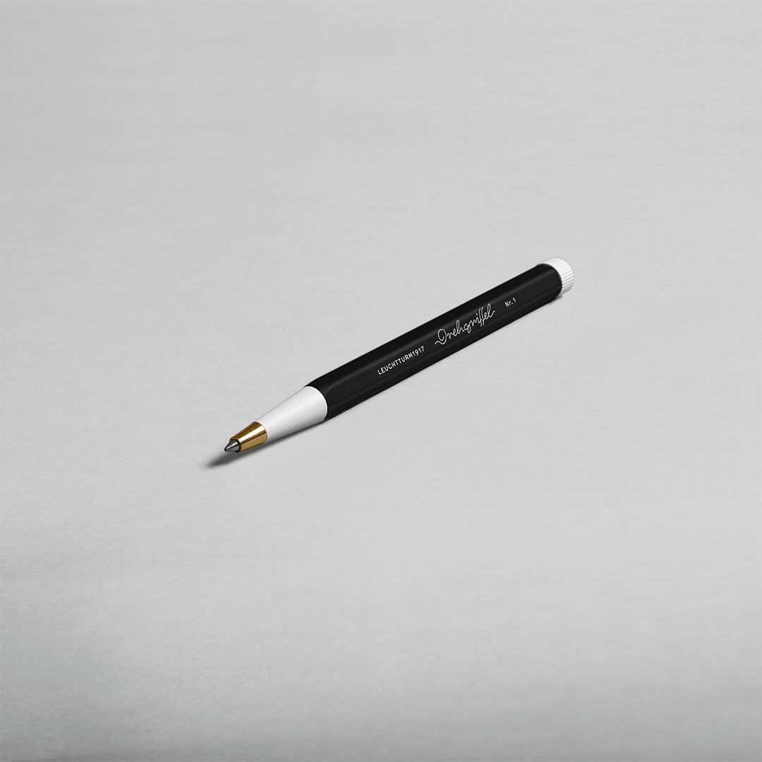 LEUCHTTURM1917 Ball Point Pen with Royal Blue Ink | Drehgriffel No. 1 | Black | Twist Mechanism - penpencilink