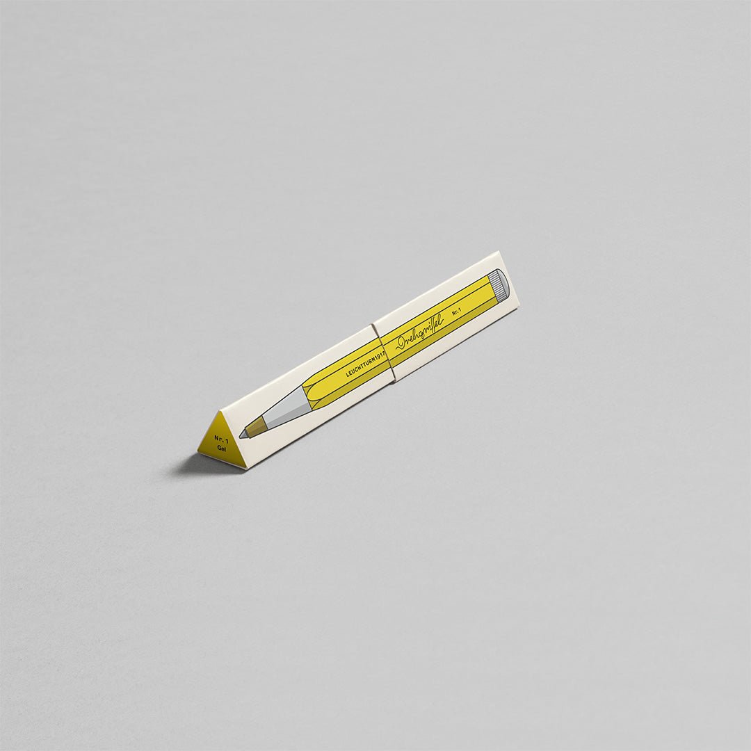 LEUCHTTURM1917 Gel Pen with Document Proof Black Ink | Drehgriffel No. 1 | Lemon Yellow| Twist Mechanism - penpencilink