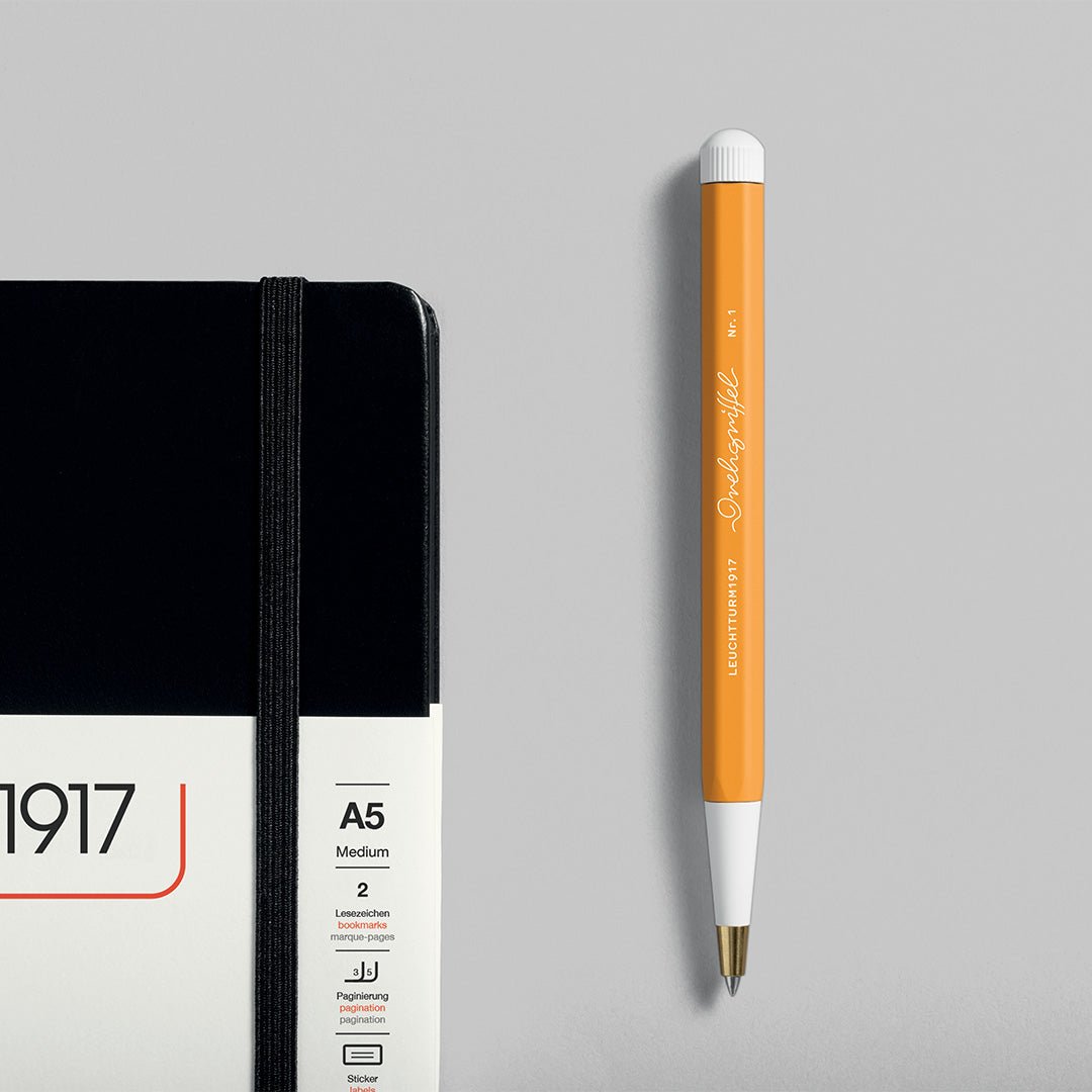 LEUCHTTURM1917 Gel Pen with Document Proof Black Ink | Drehgriffel No. 1 | Rising Sun Orange| Twist Mechanism - penpencilink