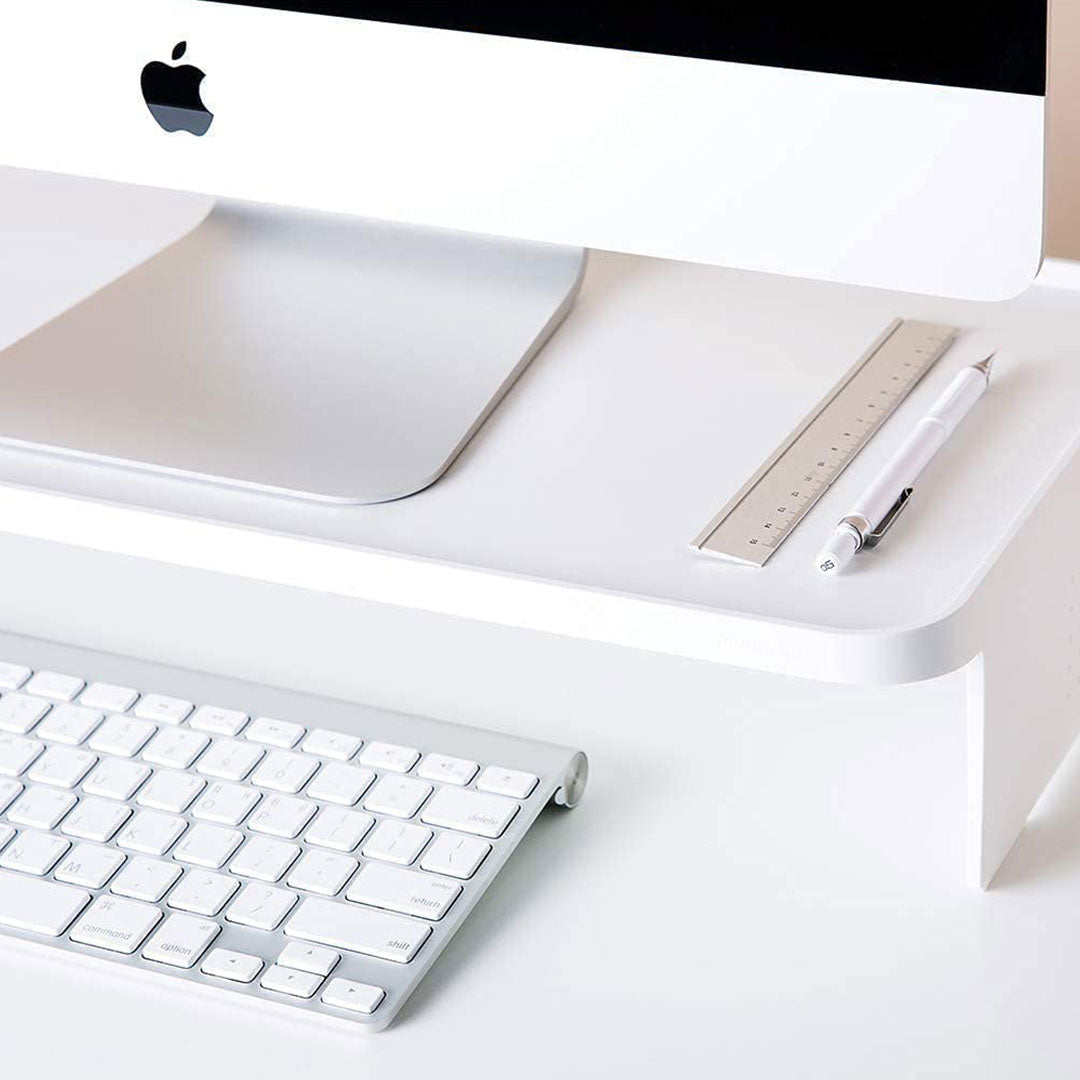Litem | Monitor Stand | Up Desk Organizer Set | White