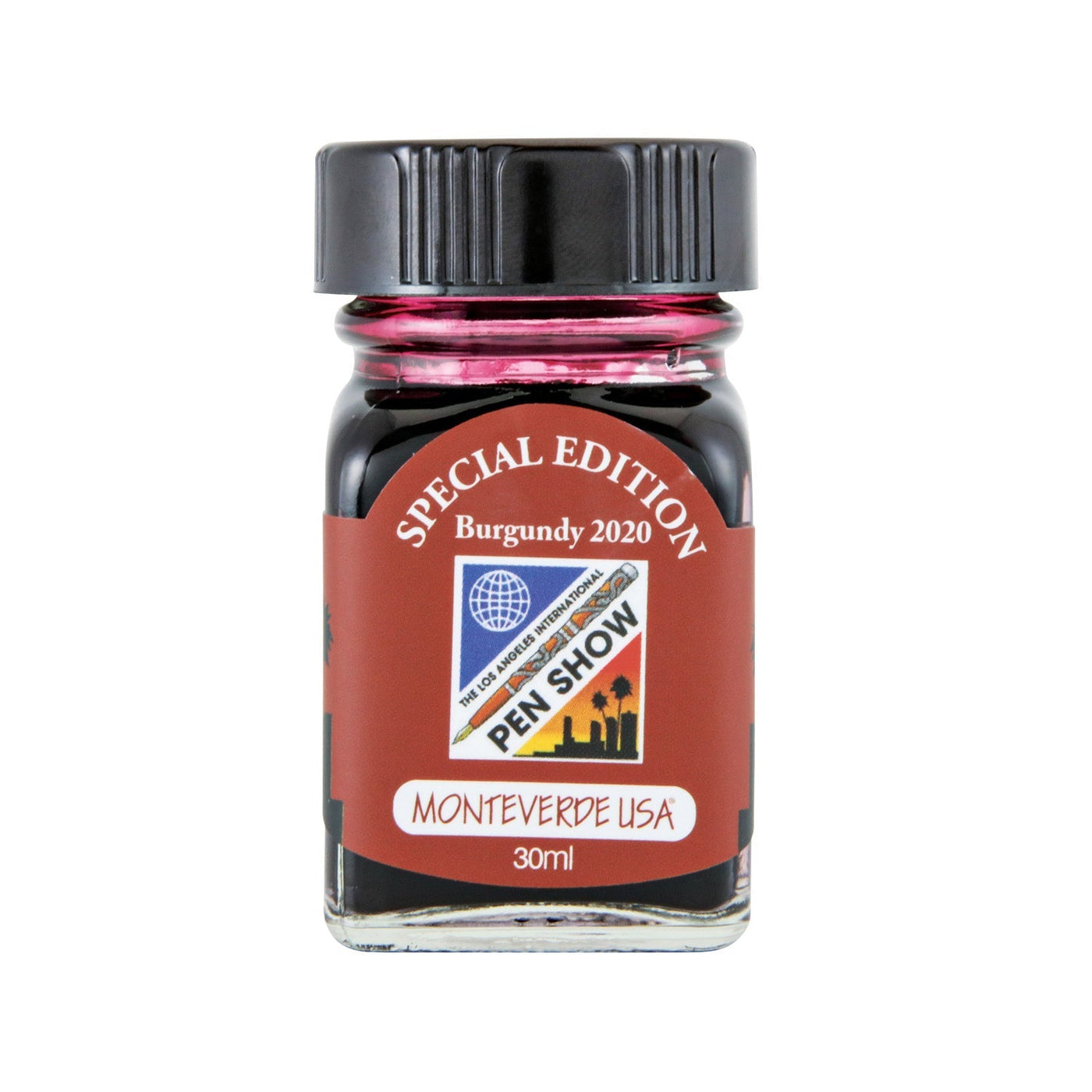 Monteverde 2020 LA Pen Show Burgundy Special Edition Ink Bottle - 30ml - penpencilink