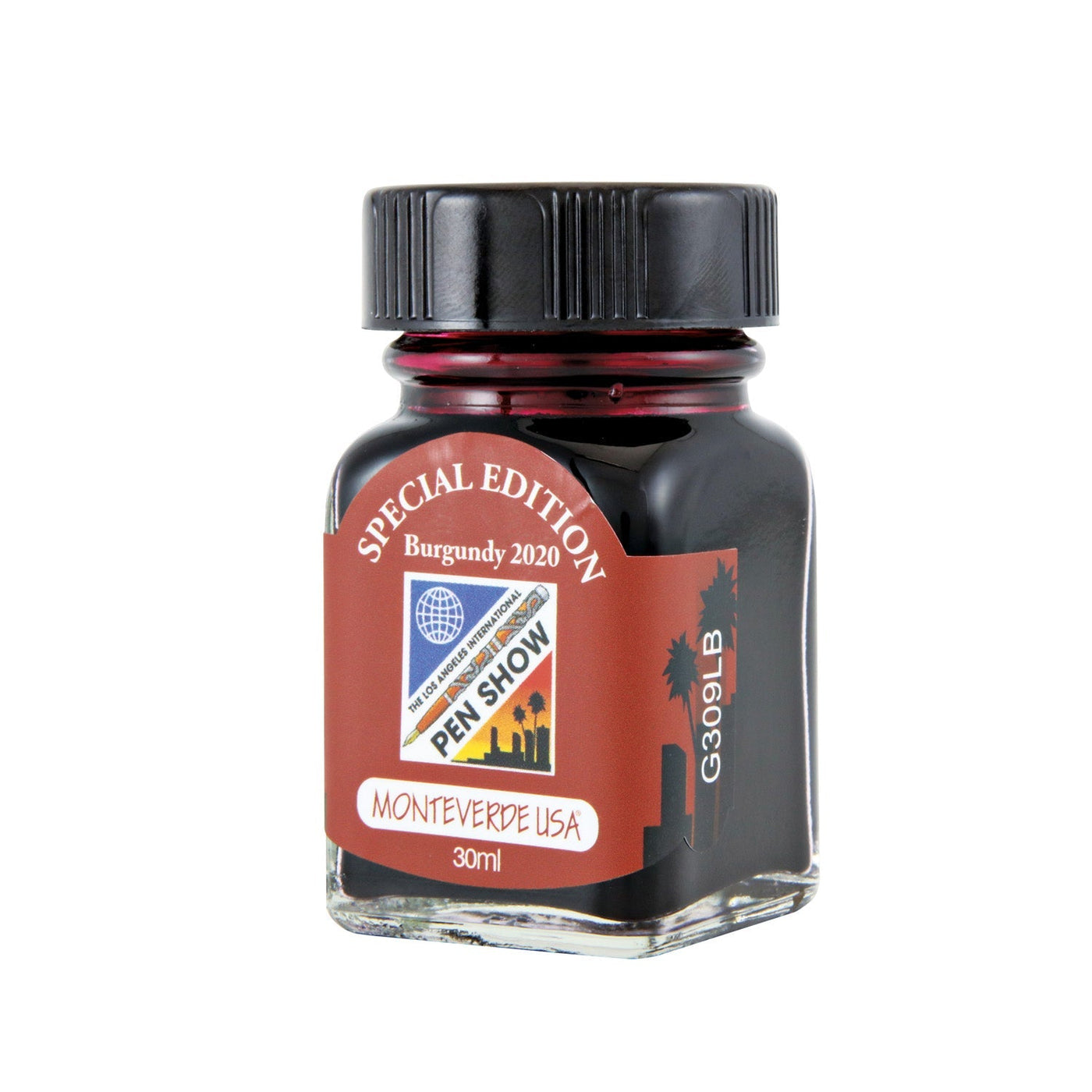 Monteverde 2020 LA Pen Show Burgundy Special Edition Ink Bottle - 30ml - penpencilink
