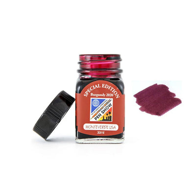 Monteverde 2020 LA Pen Show Burgundy Special Edition Ink Bottle - 30ml - penpencilink
