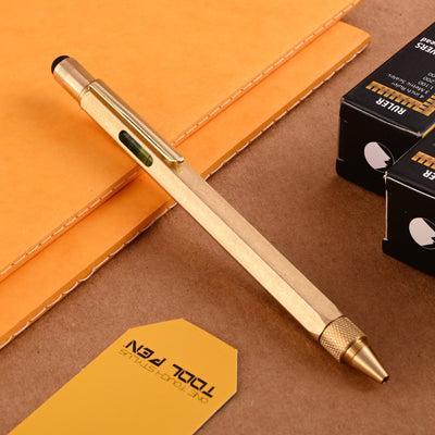 Monteverde 9 Function Tool Ball Pen - Brass GT - penpencilink