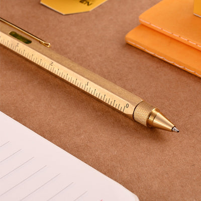 Monteverde 9 Function Tool Ball Pen - Brass GT - penpencilink