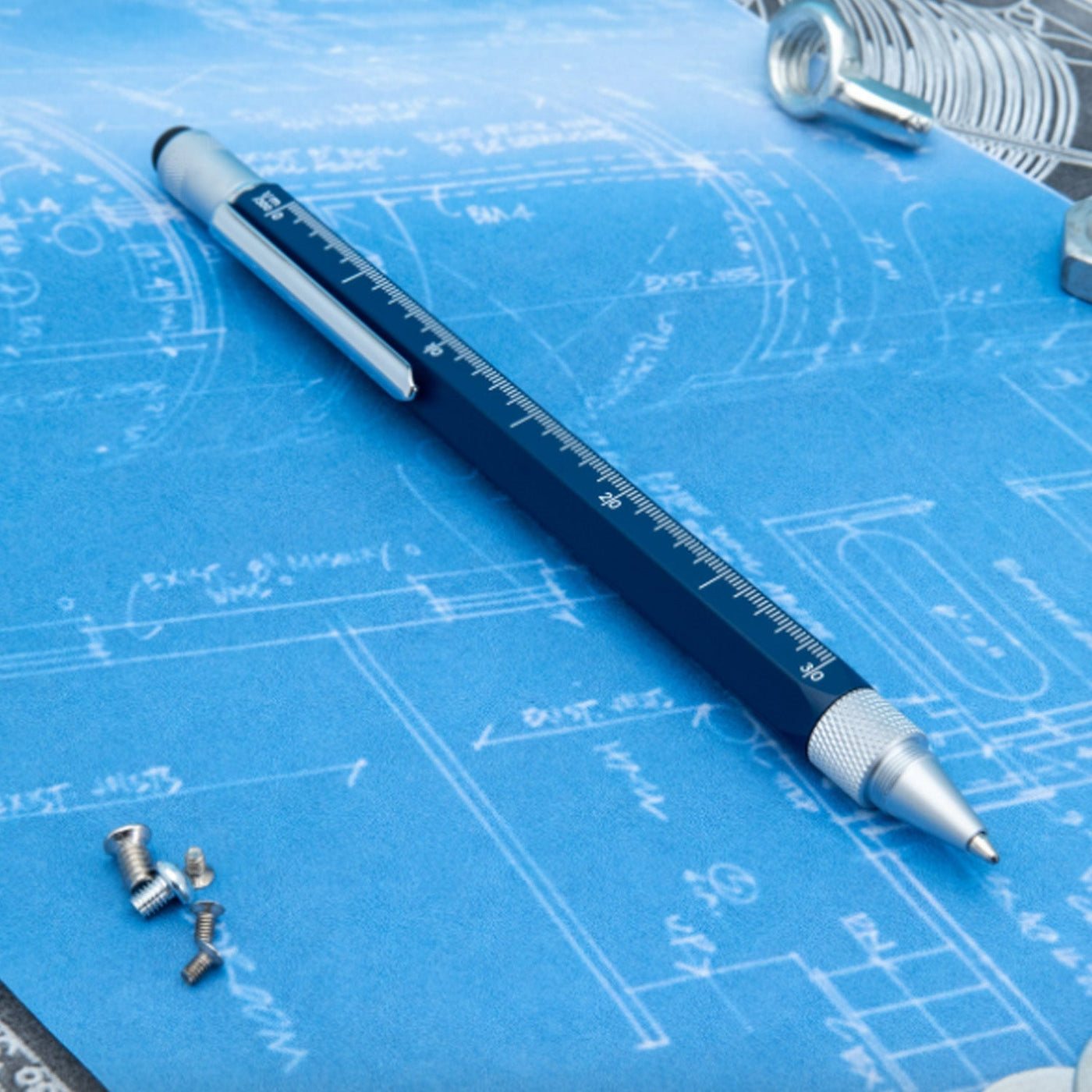 Monteverde 9 Function Tool Ball Pen - Navy Blue CT - penpencilink