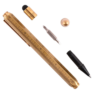 Monteverde 9 Function Tool Ink Ball Pen - Brass GT - penpencilink