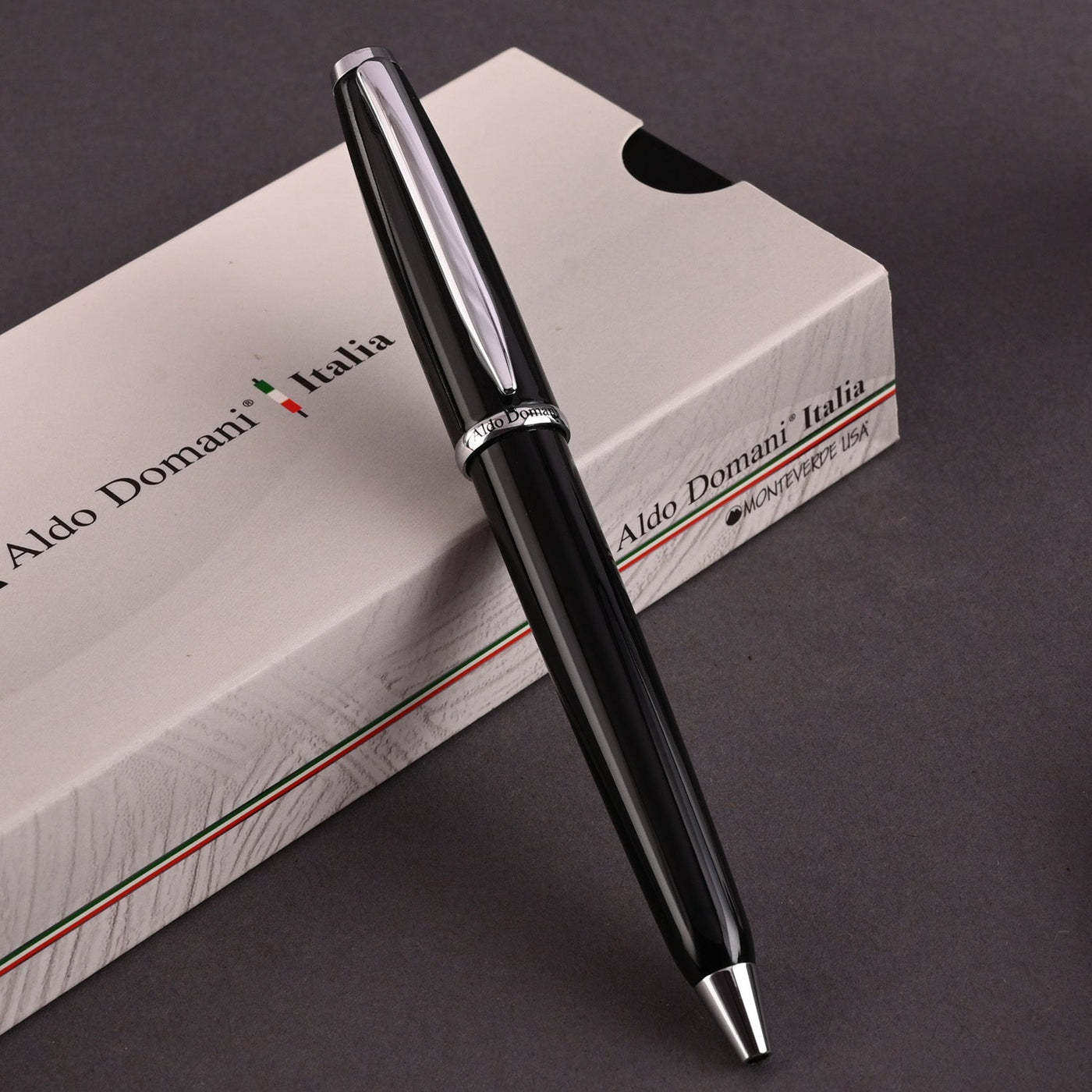 Monteverde Aldo Domani Ball Pen - Black CT - penpencilink