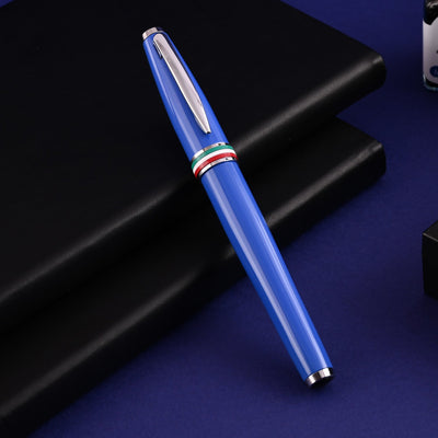 Monteverde Aldo Domani Italia Fountain Pen - Exotic Blue CT - penpencilink