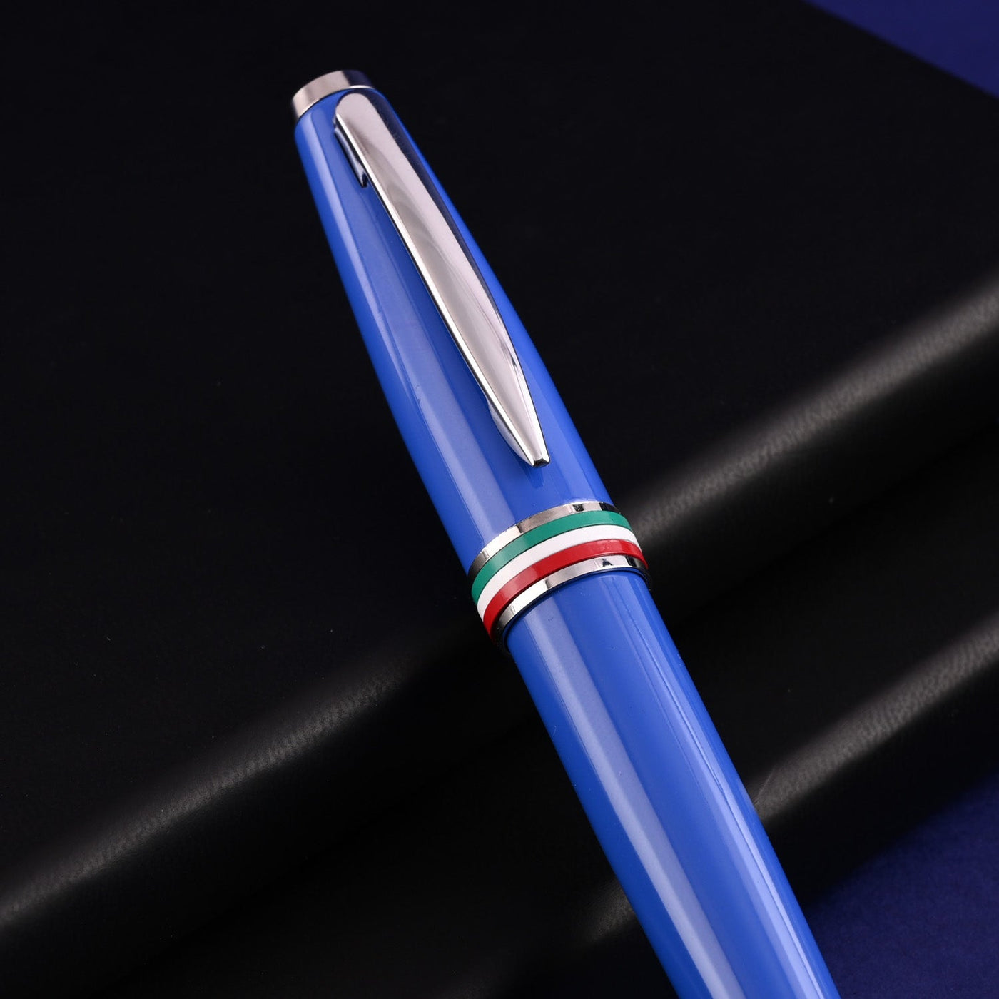 Monteverde Aldo Domani Italia Fountain Pen - Exotic Blue CT - penpencilink