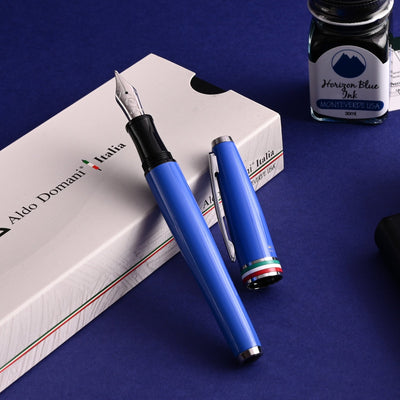 Monteverde Aldo Domani Italia Fountain Pen - Exotic Blue CT - penpencilink