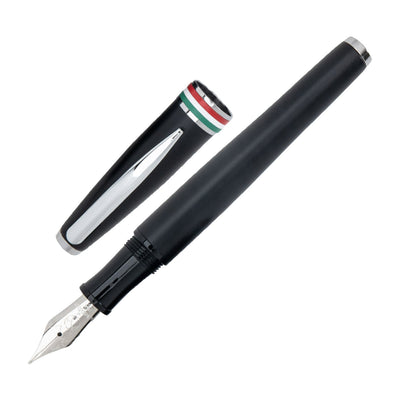 Monteverde Aldo Domani Italia Fountain Pen - Matte Black CT - penpencilink