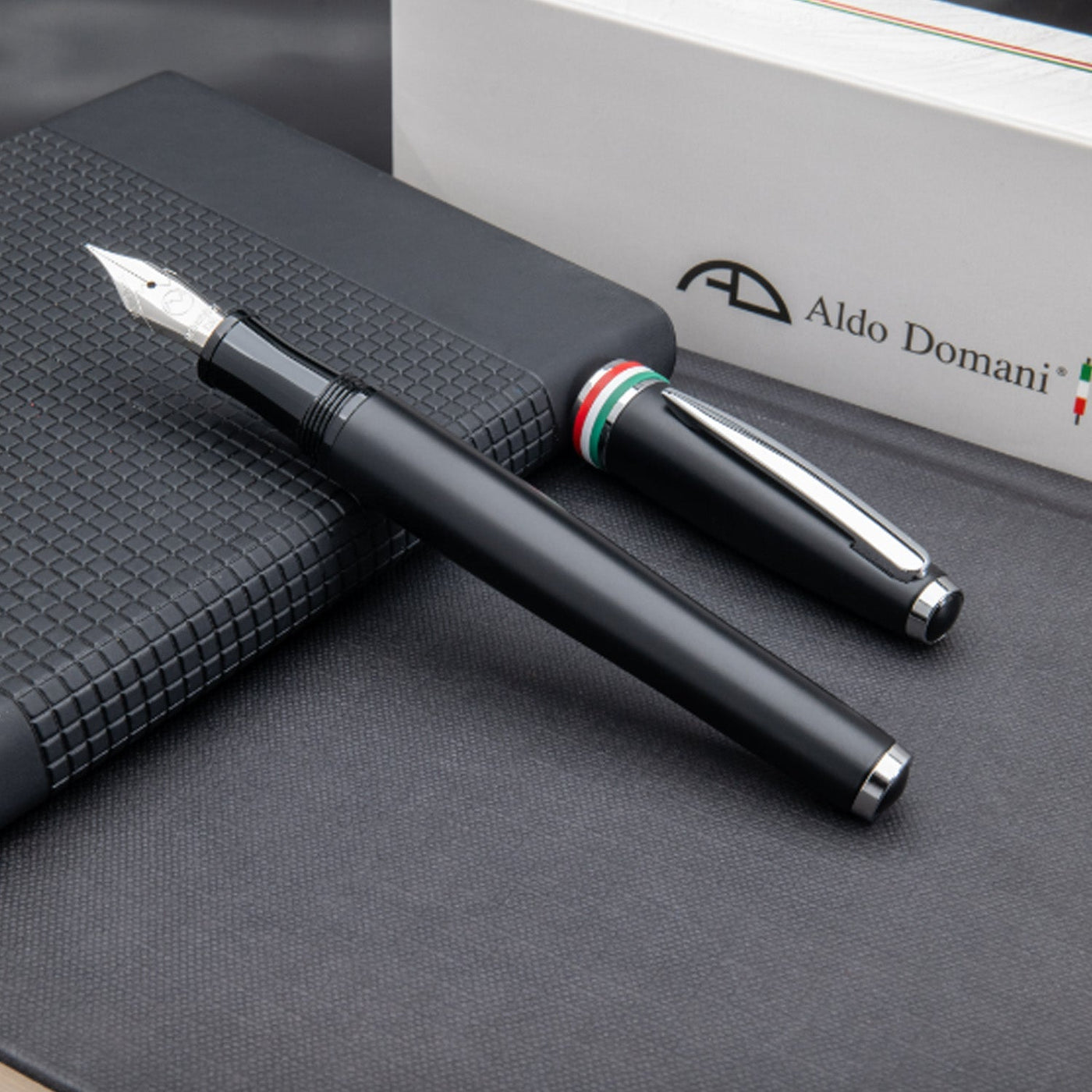 Monteverde Aldo Domani Italia Fountain Pen - Matte Black CT - penpencilink