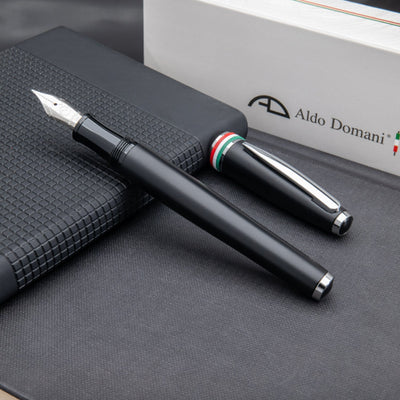Monteverde Aldo Domani Italia Fountain Pen - Matte Black CT - penpencilink
