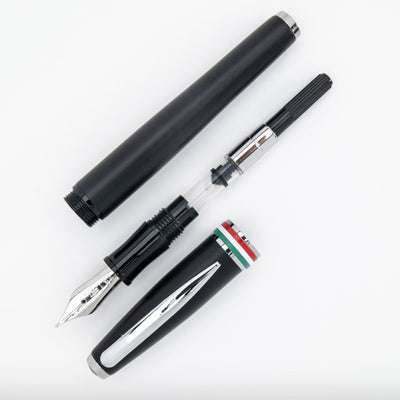 Monteverde Aldo Domani Italia Fountain Pen - Matte Black CT - penpencilink