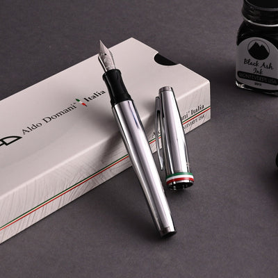 Monteverde Aldo Domani Italia Fountain Pen - Mirror Chrome CT - penpencilink
