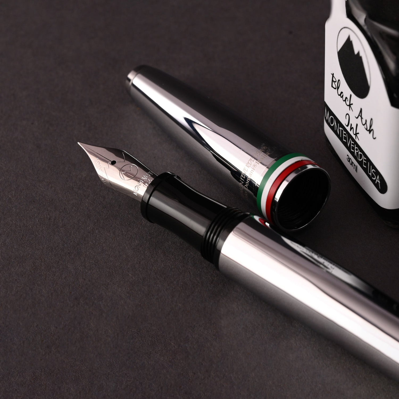 Monteverde Aldo Domani Italia Fountain Pen - Mirror Chrome CT - penpencilink
