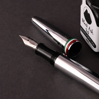 Monteverde Aldo Domani Italia Fountain Pen - Mirror Chrome CT - penpencilink