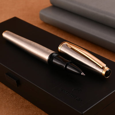 Monteverde Aldo Domani Roller Ball Pen - Brushed Steel GT - penpencilink