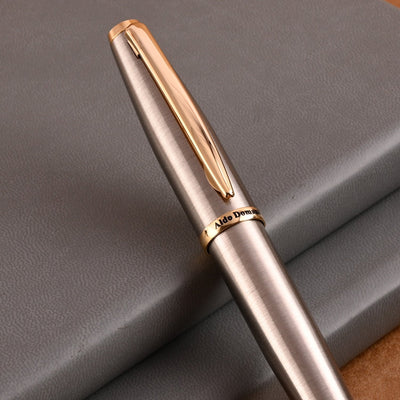 Monteverde Aldo Domani Roller Ball Pen - Brushed Steel GT - penpencilink