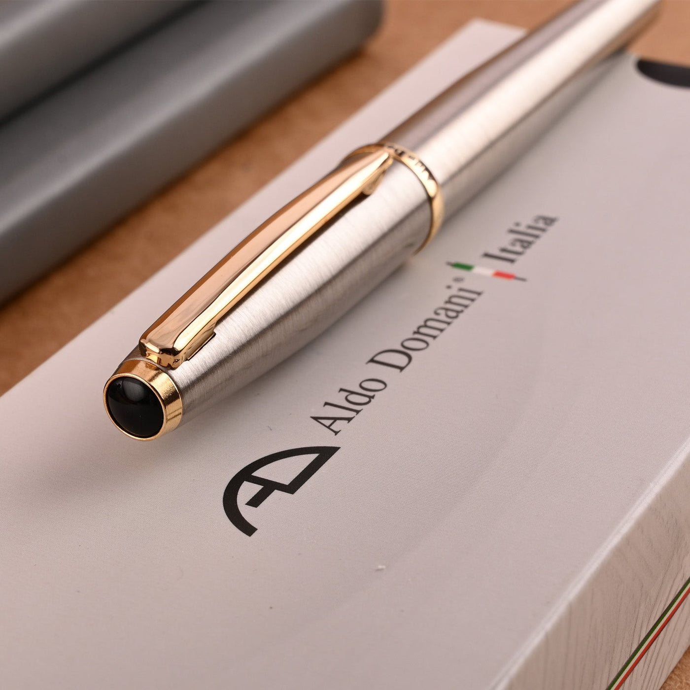 Monteverde Aldo Domani Roller Ball Pen - Brushed Steel GT - penpencilink
