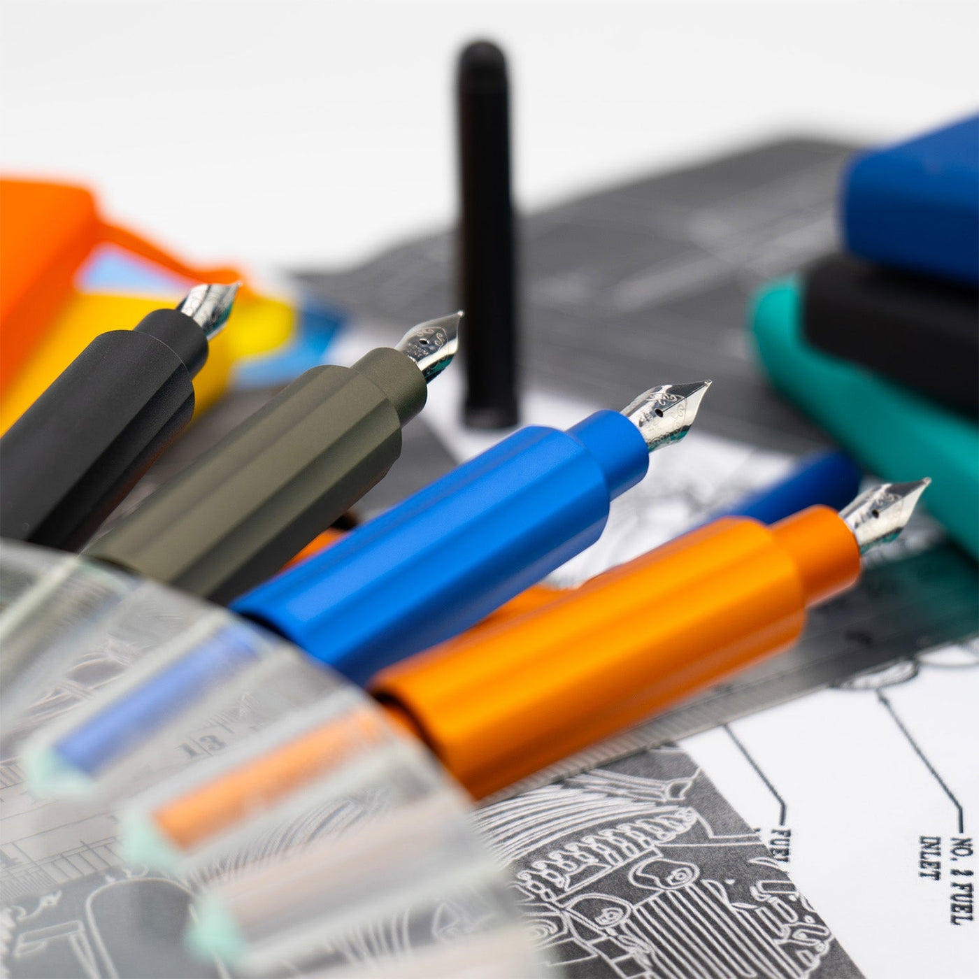 Monteverde Axis Fountain Pen - Matte Olive - penpencilink