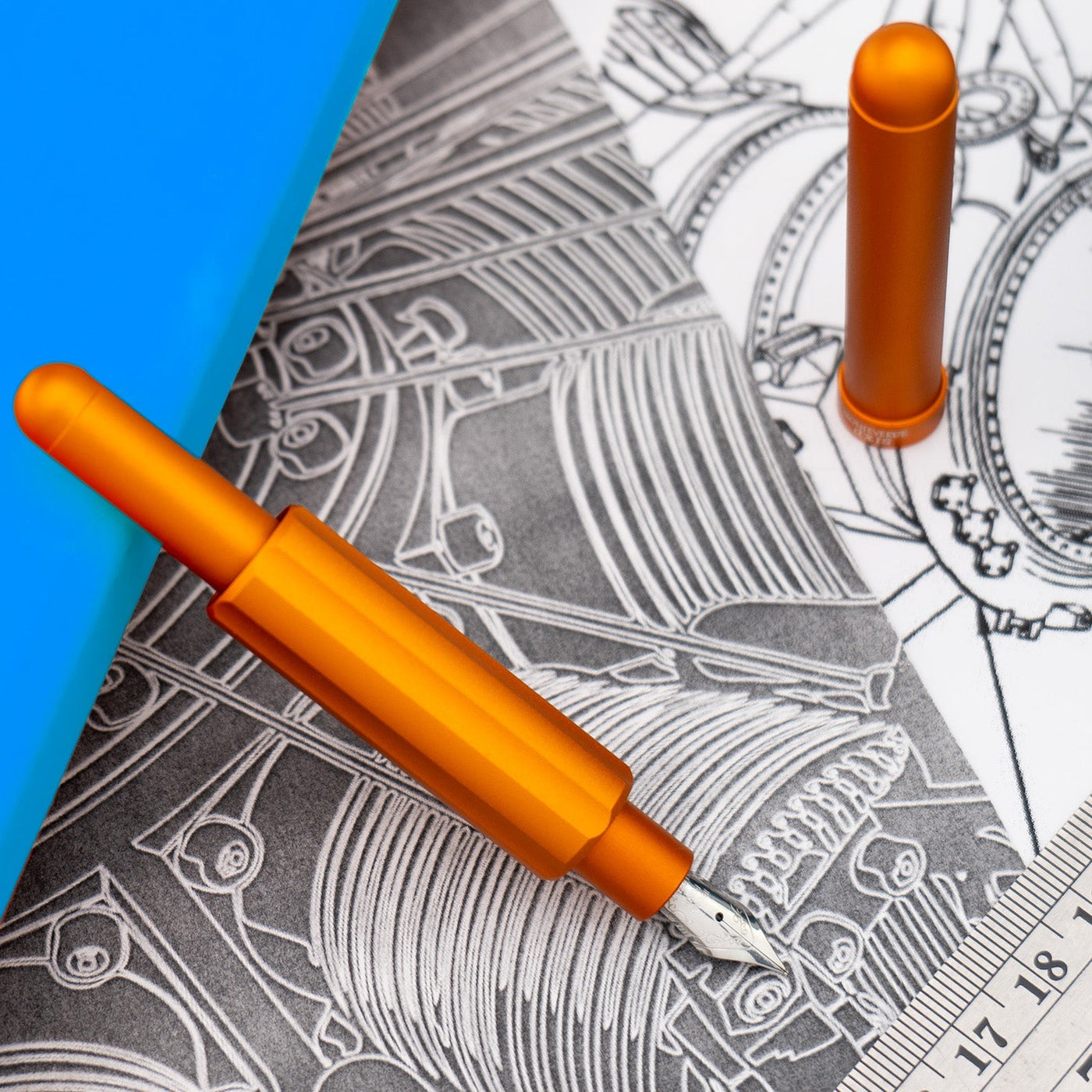 Monteverde Axis Fountain Pen - Matte Orange - penpencilink