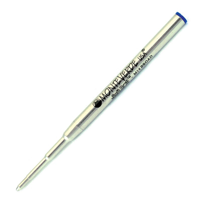Monteverde Ball Pen Refill for Montblanc - Broad - Blue - Pack of 2 - penpencilink
