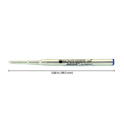 Monteverde Ball Pen Refill for Montblanc - Broad - Blue - Pack of 2 - penpencilink