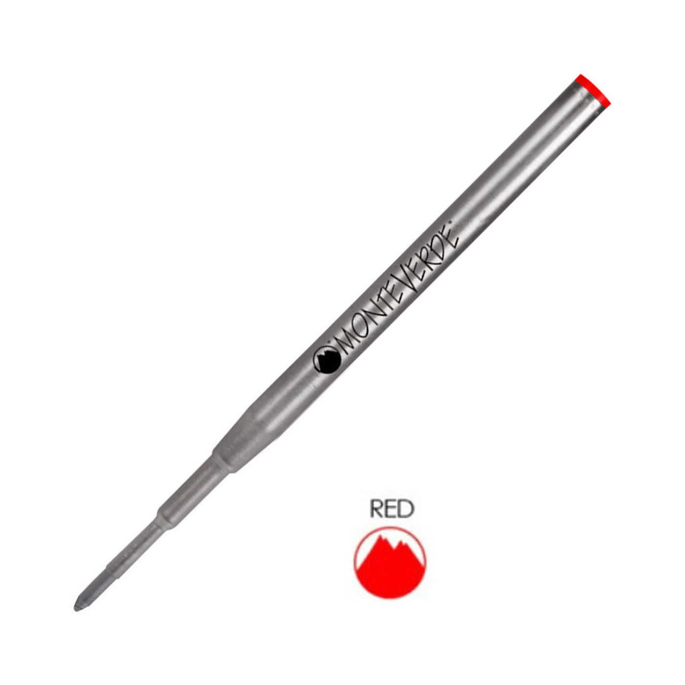 Monteverde Ball Pen Refill for Montblanc - Medium - Red - Pack of 2 - penpencilink