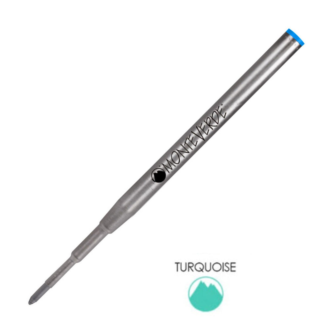 Monteverde Ball Pen Refill for Montblanc - Medium - Turquoise - Pack of 2 - penpencilink