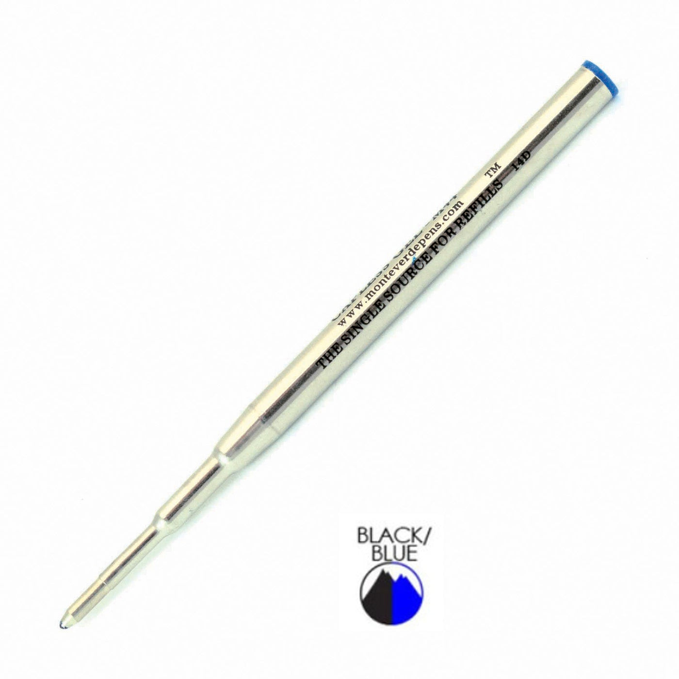Monteverde Ceramic Gel Ball Pen Refill for Montblanc - Broad - Blue Black - Pack of 2 - penpencilink
