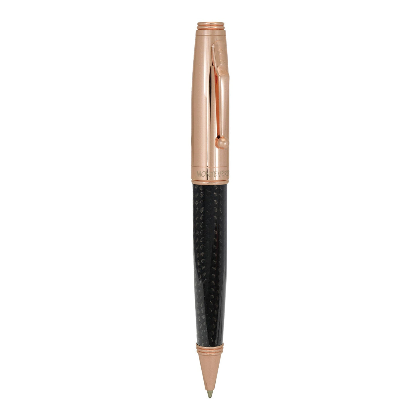 Monteverde Invincia Ball Pen - Rosegold & Carbon Fibre - penpencilink