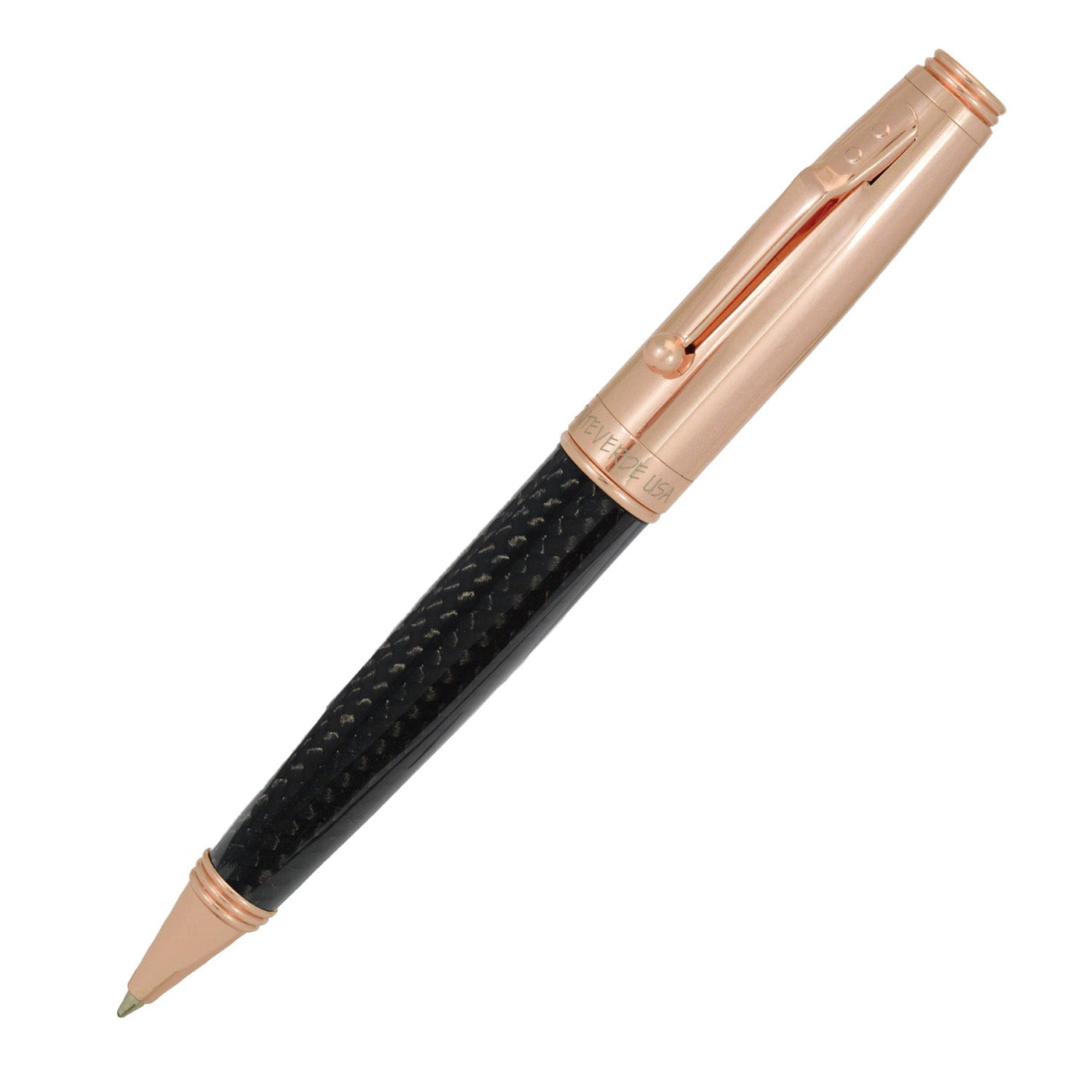 Monteverde Invincia Ball Pen - Rosegold & Carbon Fibre - penpencilink