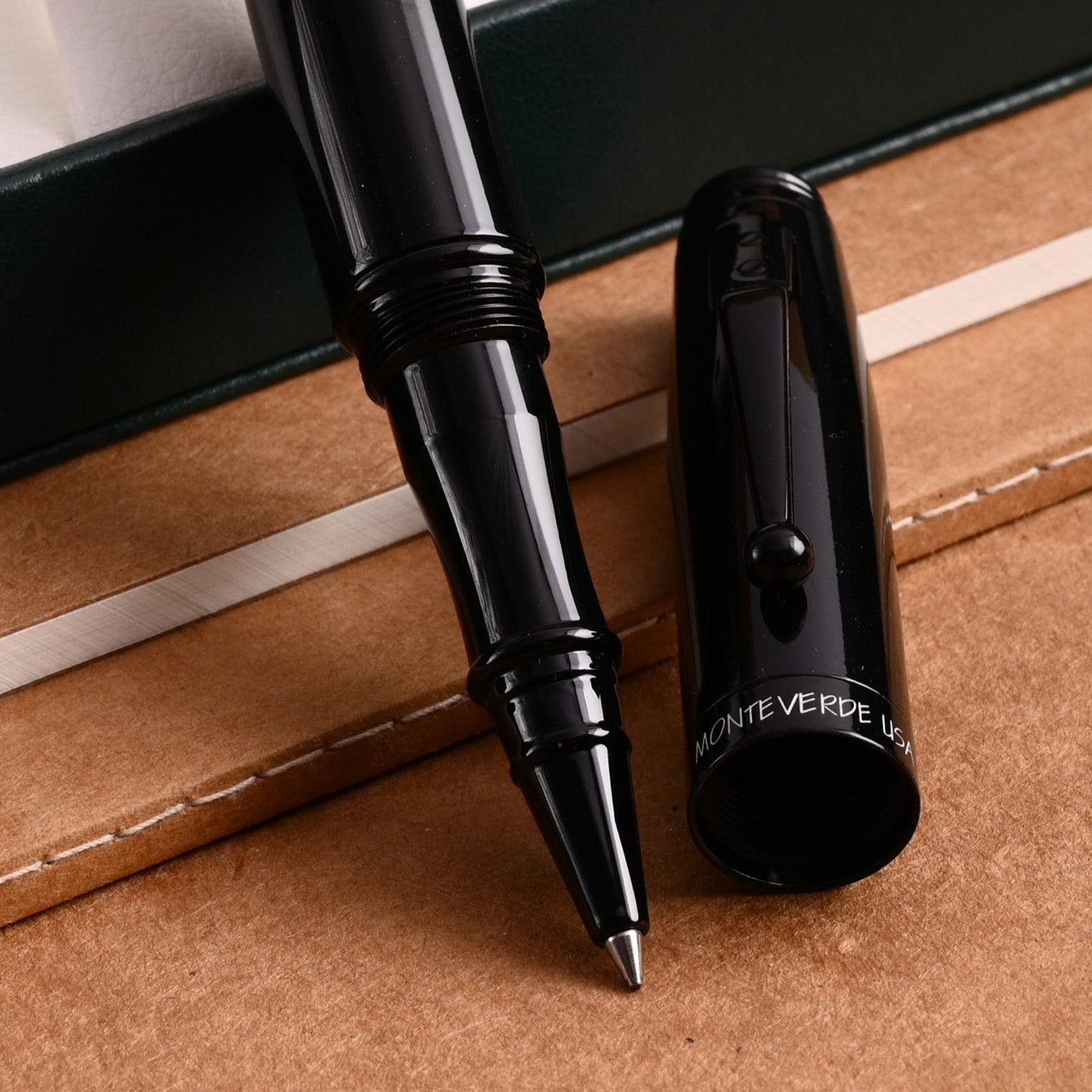 Monteverde Invincia Roller Ball Pen - Stealth Black BT - penpencilink