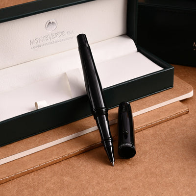 Monteverde Invincia Roller Ball Pen - Stealth Black BT - penpencilink