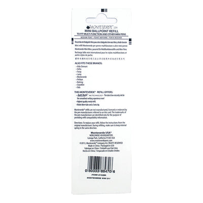 Monteverde Mini Ball Pen Refill for Multi Pen - Medium - Black - Pack of 4 - penpencilink