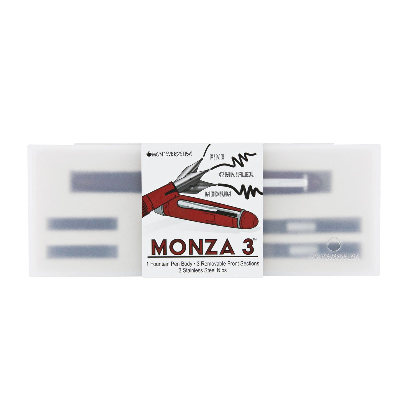 Monteverde Monza 3 Fountain Pen Set - Red CT - penpencilink