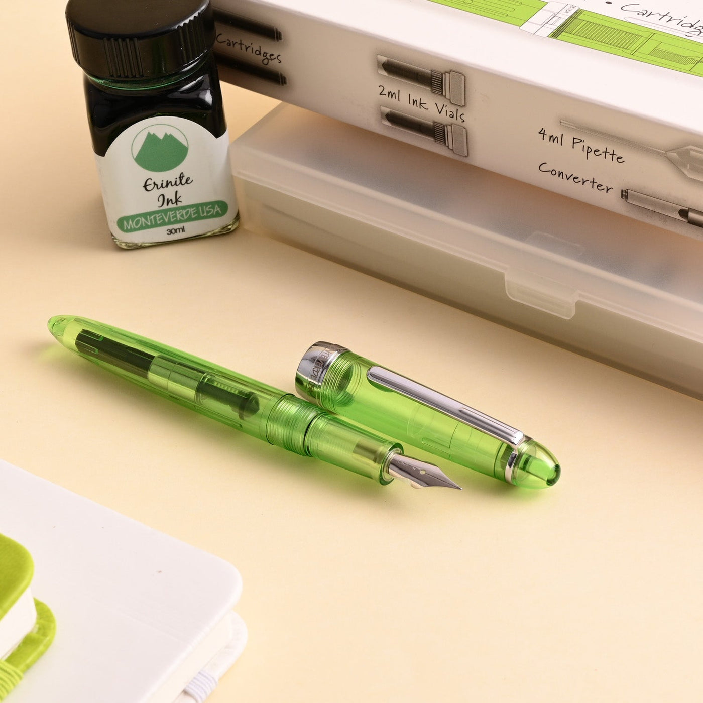 Monteverde Monza ID Fountain Pen - Green CT - penpencilink